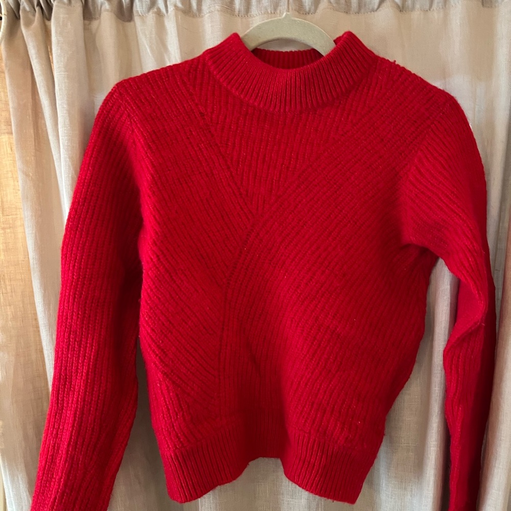 Anthropologie Second Female Fitted Sweater, Red, XS
